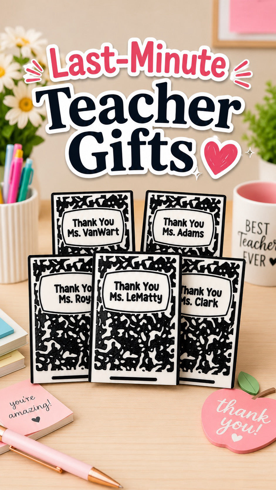 Teacher Gift Card Holder - 3D Printed